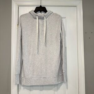 Athleta Sayulita Hoodie Gray Heathered Long Sleeve Side Slits Womens XS